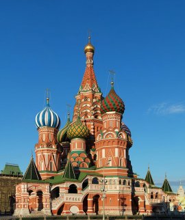 St. Basil Cathedral near the Kremlin, Moscow (source: wiki)